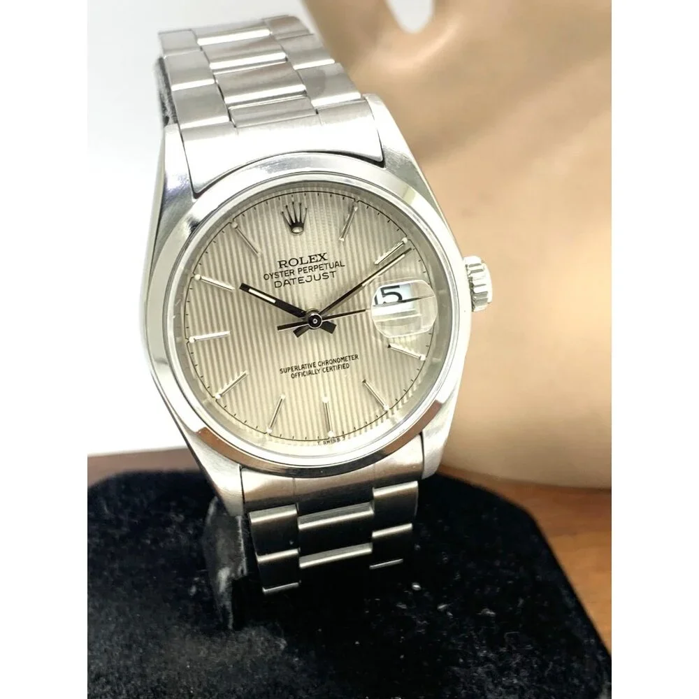 Rolex Datejust Men's Watch 16200 Vintage 1995 Swiss Automatic Tapestry Dial 36mm